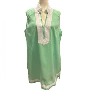 Linen Sail to Sable Mint Green Sleeveless Tunic Dress Spring Summer resort